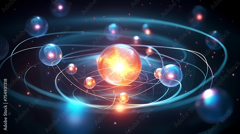 Atomic nucleus illustration