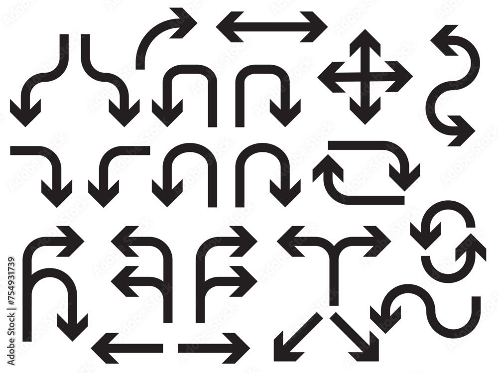 Arrows set illustrations. Arrow vector collection. Arrow. Cursor. Modern simple arrows. Vector illustration, symbol and icon Arrows set illustrations. Arrow vector collection. Arrow. Cursor. Modern simple arrows. Vector illustration, symbol and icon