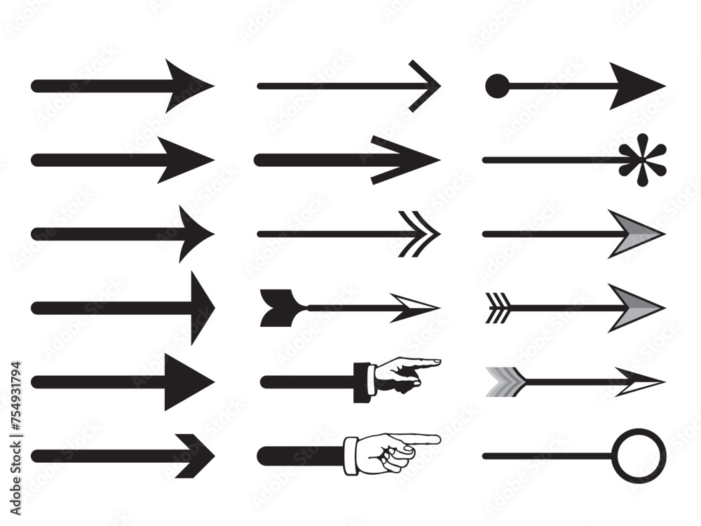 Arrows set illustrations. Arrow vector collection. Arrow. Cursor. Modern simple arrows. Vector illustration, symbol and icon