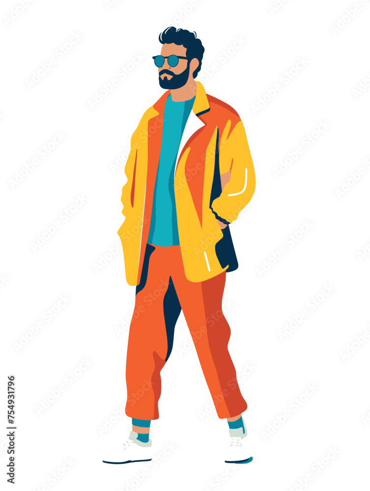 Vector illustration of a man in cool outfit Vector illustration of a man in cool outfit