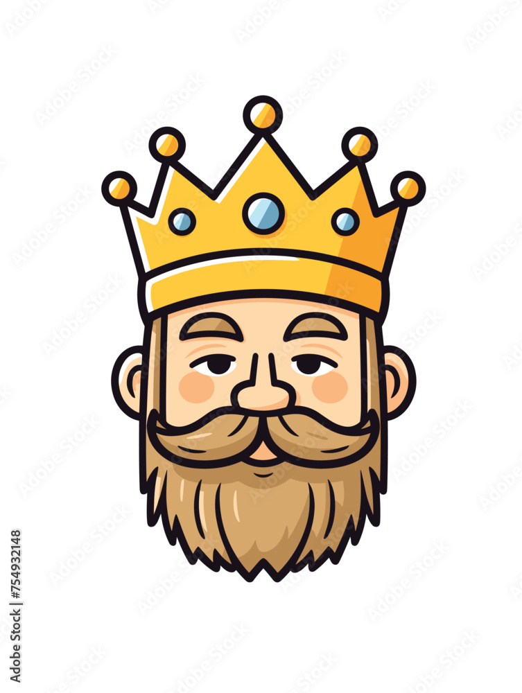 cartoon king flat design vector illustration