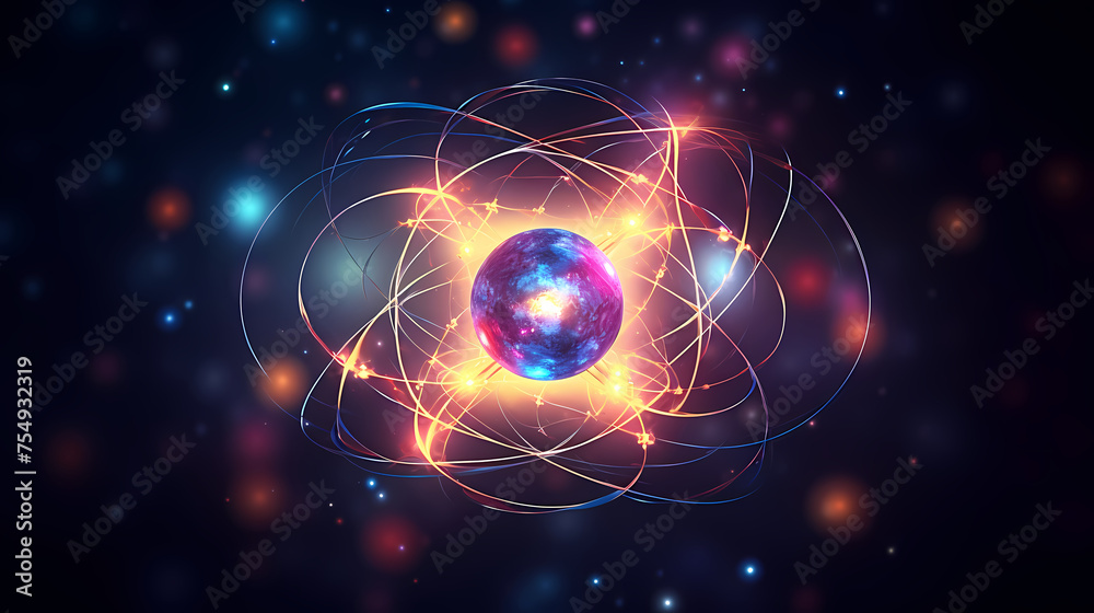Obraz premium Atomic nucleus illustration