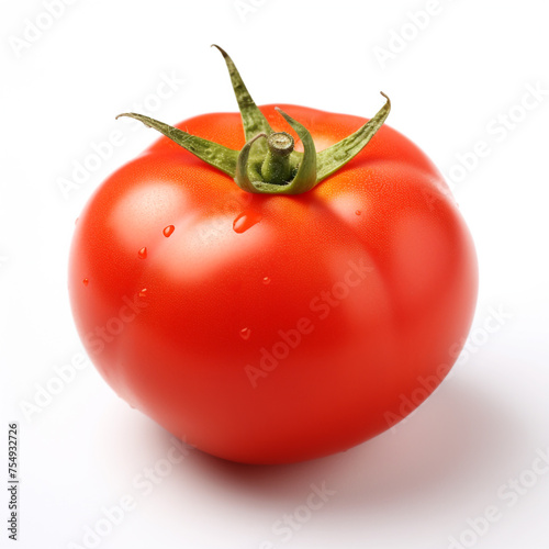 Tomato on a white background сreated with Generative Ai