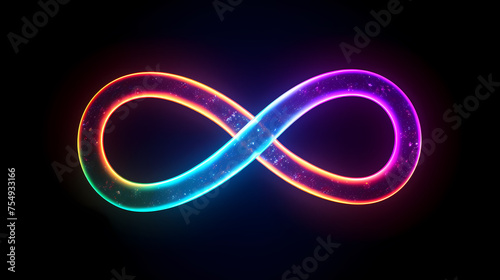 3d infinity symbol, beautiful glowing sign