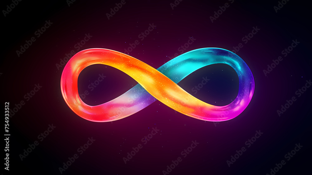 3d infinity symbol, beautiful glowing sign 3d infinity symbol, beautiful glowing sign
