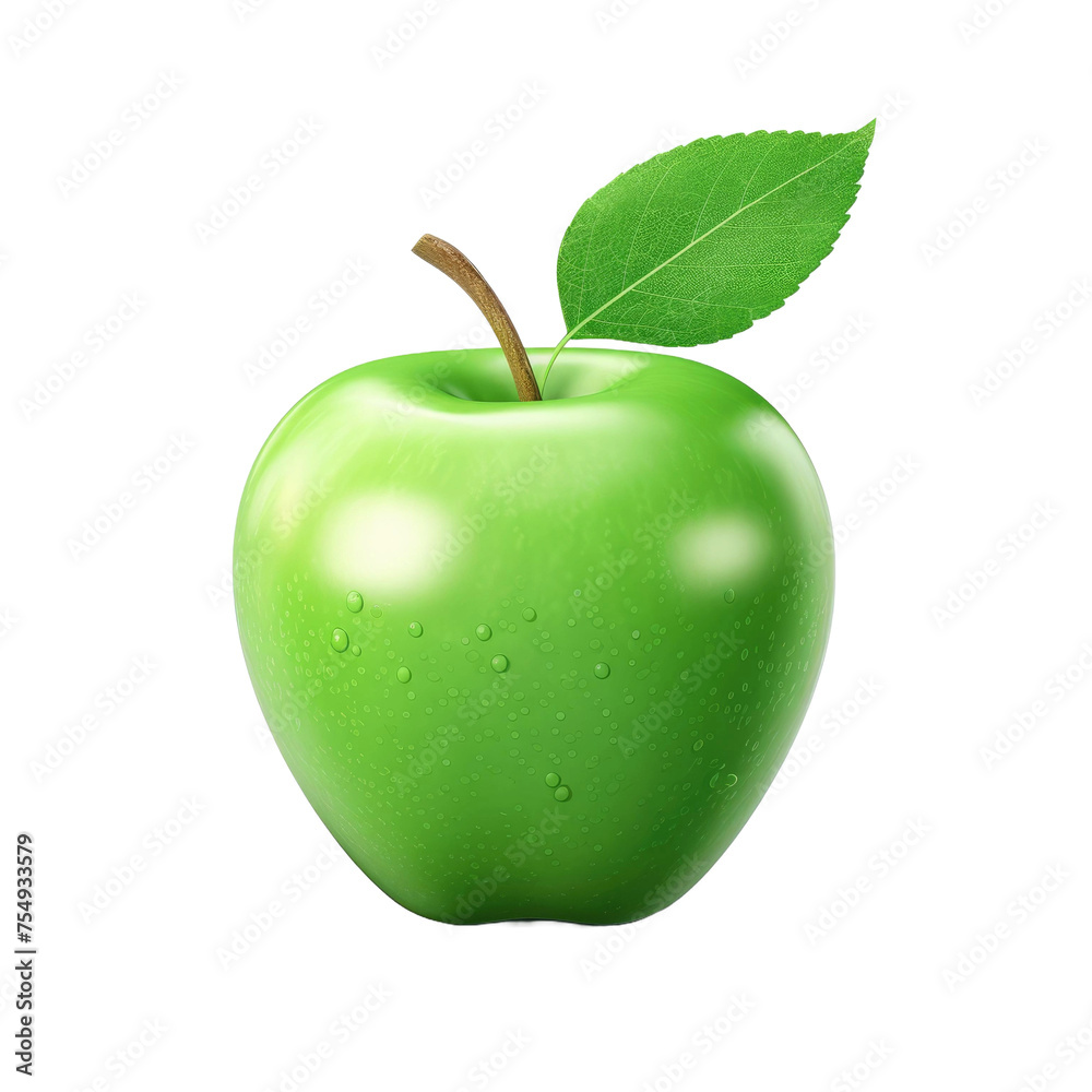 a green apple isolated on white background. a green apple isolated on white background.
