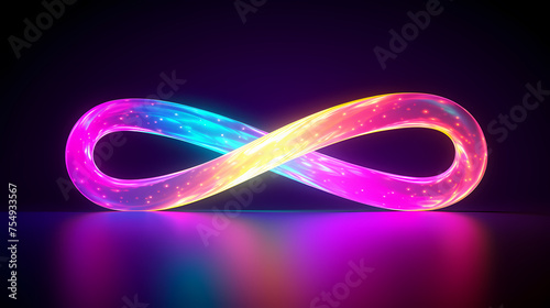 3d infinity symbol, beautiful glowing sign