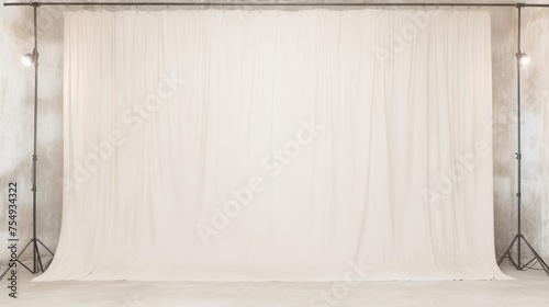 Elegant white grunge wall texture and canvas background for art and design projects, banner