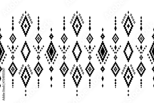 Beautiful nature vintage cross stitch traditional ethnic pattern Ikat background abstract Aztec Indonesian Indian African seamless pattern for fabric,cloth,dress,carpet,curtains,sarong,batik,wallpaper