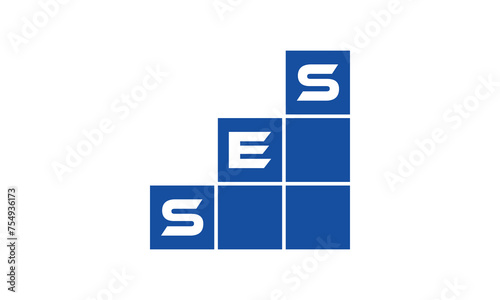 SES initial letter financial logo design vector template. economics, growth, meter, range, profit, loan, graph, finance, benefits, economic, increase, arrow up, grade, grew up, topper, company, scale photo