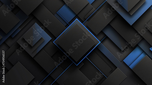 Black and Sapphire abstract shape background presentation design. PowerPoint and Business background.