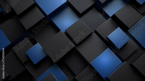 Black and Sapphire abstract shape background presentation design. PowerPoint and Business background.