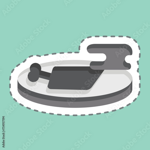 Sticker line cut Ragu Sach Moan. related to Cambodia symbol. simple design editable. simple illustration