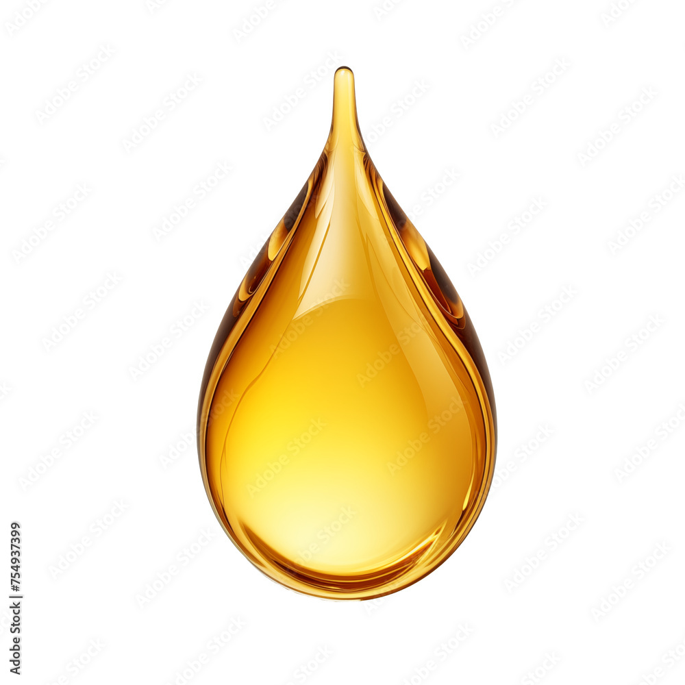 Honey, serum or cooking oil drop isolated on transparent background with clipping path.