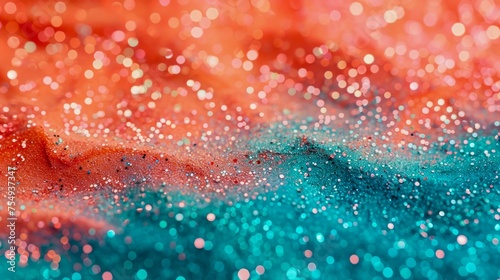 Vibrant Glitter Gradient Background in Red, Orange, Blue, and Pink Colors for Festive Design © pisan