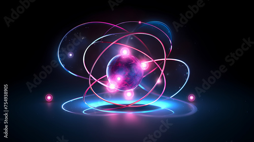 Wallpaper Mural Atomic model with visible electron orbitals Torontodigital.ca