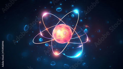 Wallpaper Mural Atomic model with visible electron orbitals Torontodigital.ca