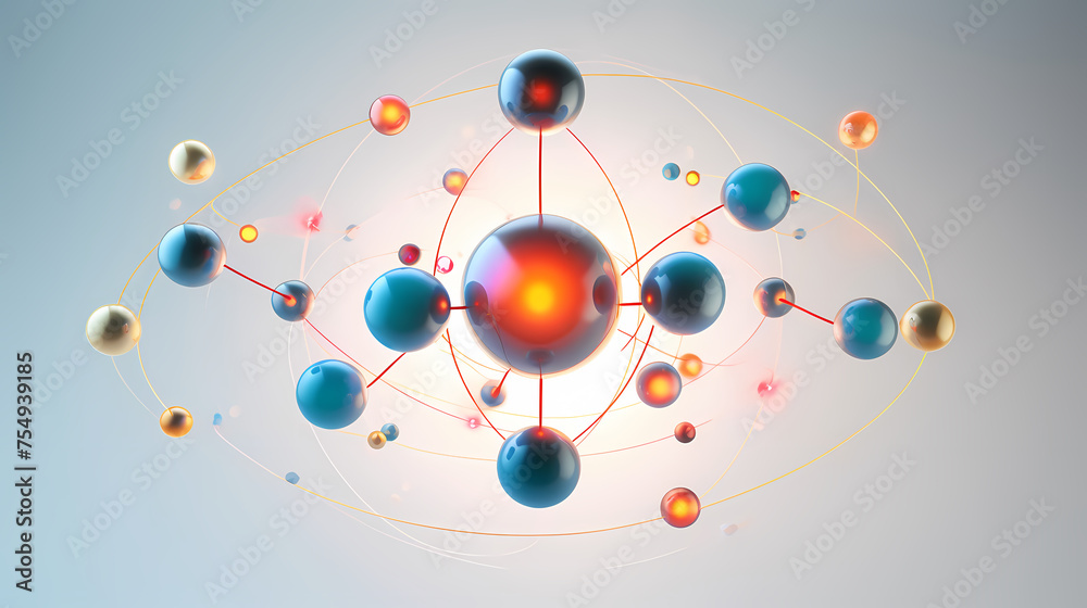 Atomic model with visible electron orbitals Atomic model with visible electron orbitals