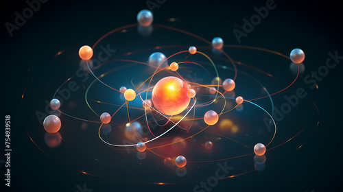 Wallpaper Mural Atomic model with visible electron orbitals Torontodigital.ca