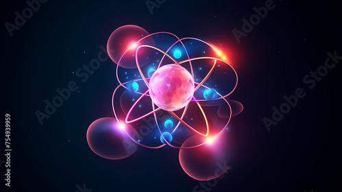 Wallpaper Mural Atomic model with visible electron orbitals Torontodigital.ca