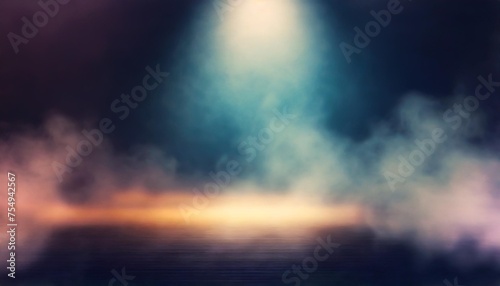 background of abstract dark concentrate floor scene with mist or fog spotlight and display