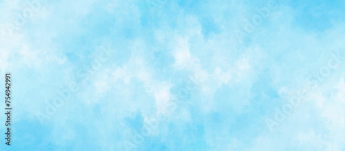 Blue sky with cloud .Beautiful blue sky with white clouds .bright cloud cover in the sun calm clear winter air background .gradient light white background.	