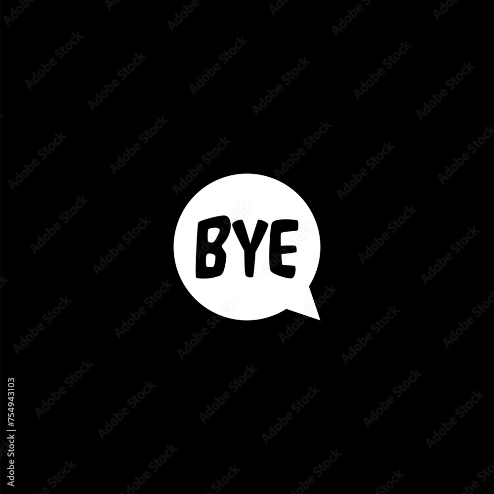 Bye icon isolated on dark background