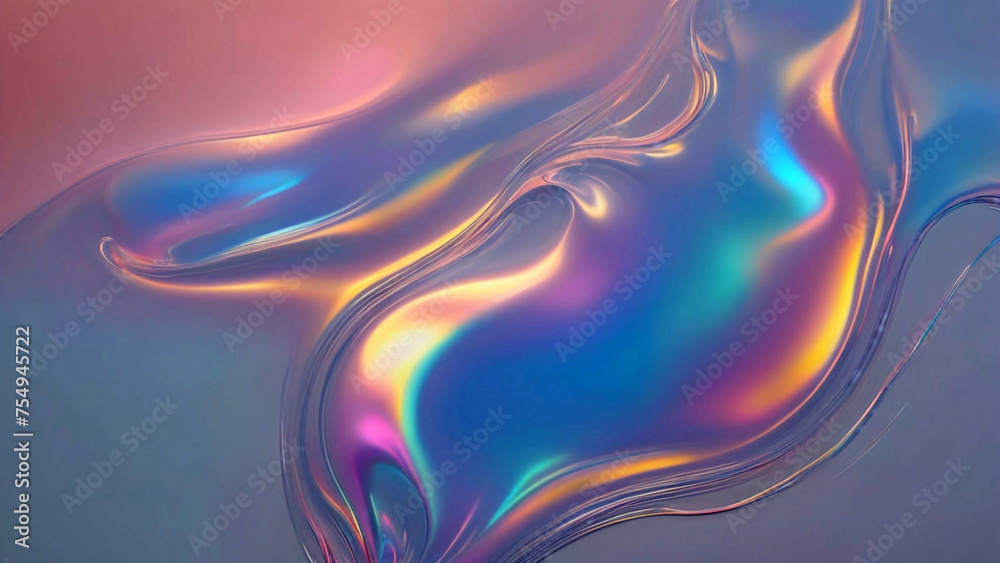 Oil fluid background with holographic colors
