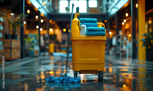 Professional Cleaning Equipment in Office Lobby photo