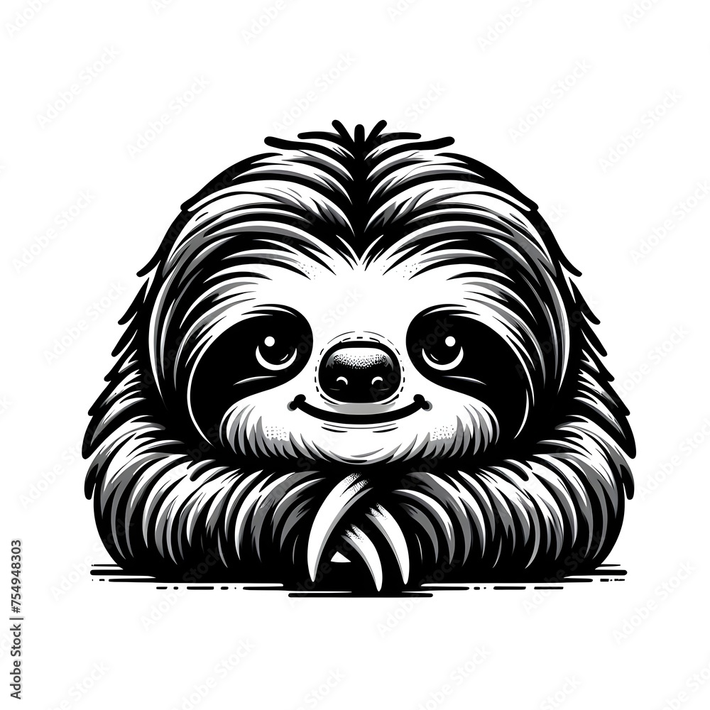 Obraz premium A cute sloth on a white background