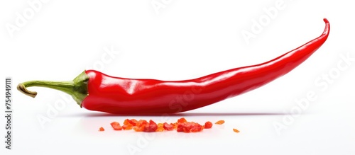 Chile de rbol, also known as Birds eye chili, is a type of red chili pepper with seeds. It is a popular ingredient in liquid, cayenne pepper, and spice photo