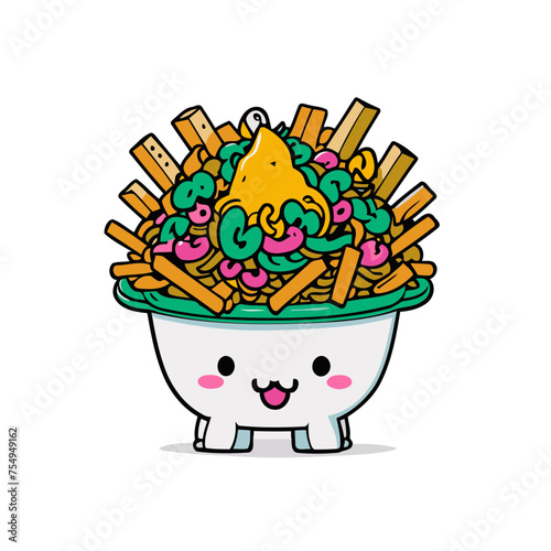 Illustration of a Whimsical Food Bowl