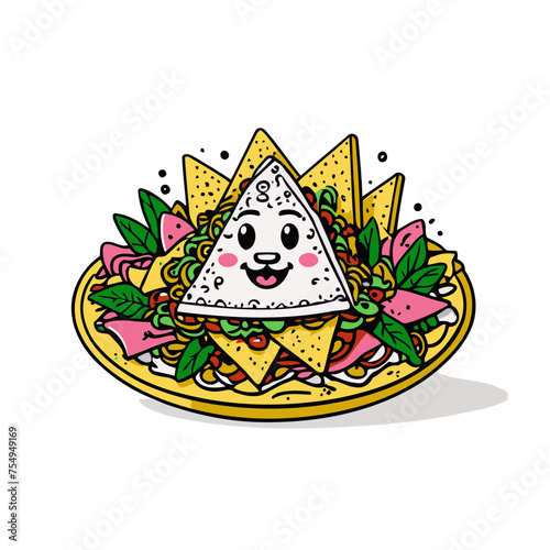Illustration of a Whimsical Taco Plate