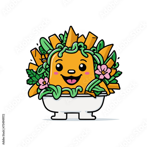 Illustration of a Whimsical Taco Bathed in Blooms
