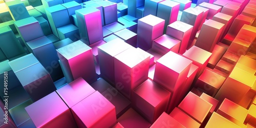 A colorful image of blocks with a rainbow color scheme