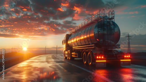 Cargo isotank truck on the highway