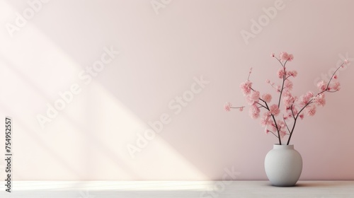 Timeless Design: Modern Houseplant in Pink Minimalist Design. Suitable for your projects and copyspace writing. photo