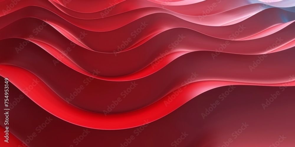 Fototapeta premium A red wave with a blue background