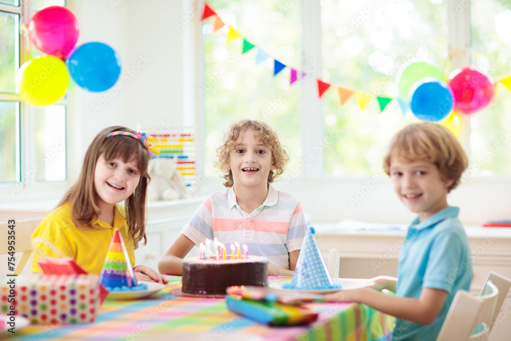 Child birthday party cake. Family with kids. Child birthday party cake. Family with kids.