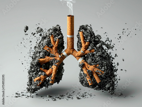 An evocative no smoking message for World No Tobacco Day emphasizing lung health and the urgency of quitting photo