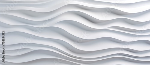 A detailed view of a white wall featuring wavy lines that create a textured and dynamic pattern. The lines undulate across the surface, adding depth and visual interest to the otherwise plain wall.