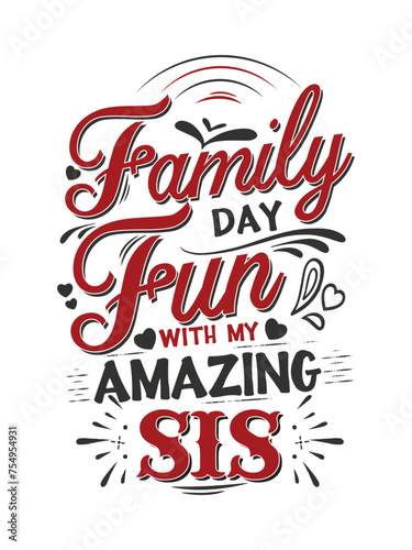 Wallpaper Mural Hand drawn , retro, lettering design Happy family day Torontodigital.ca