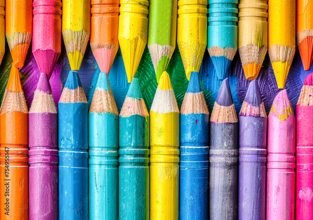 Creative Spectrum: A Vibrant Array of Colored Pencils, Ready to Unleash the Imagination and Brighten Any Artistic Endeavor