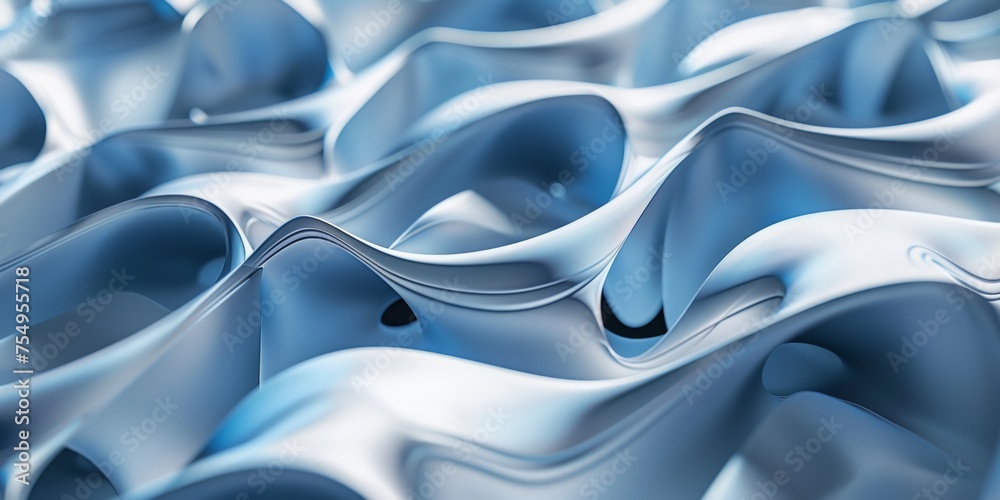 A blue and white abstract image of a wave A blue and white abstract image of a wave