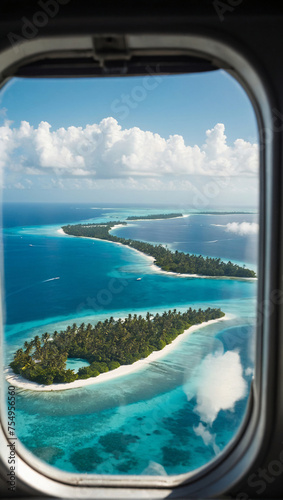 view from airplane window. ai generated © Abdul