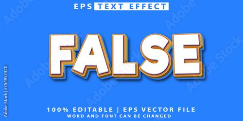 False Vector 3d text effect fully editable