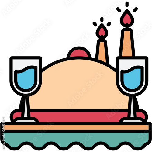 Romantic Dinner Illustration