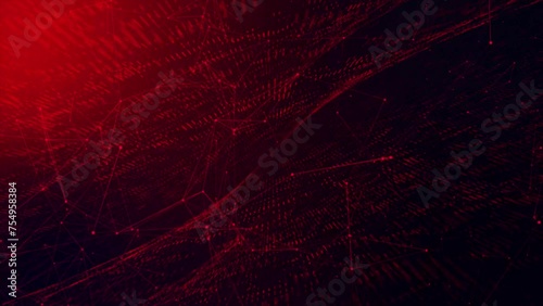 dots, Futuristic digital background for Business Science and technology with particles elegantly connected to each other red color animated particle plexus bacground. photo