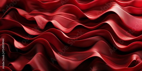 A red fabric with a wave pattern