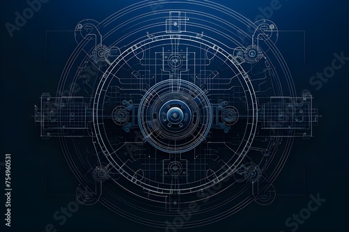 Blueprinted Gears Vector Wireframe Artistry Again